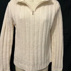 Denver Hayes Off-White Knit Zip-Up